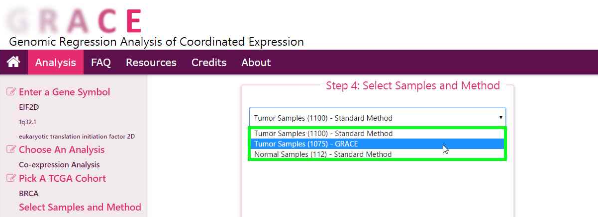 choose a sample method option