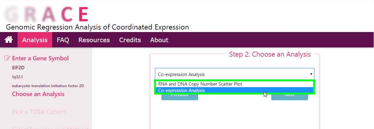 choose coexpression analysis